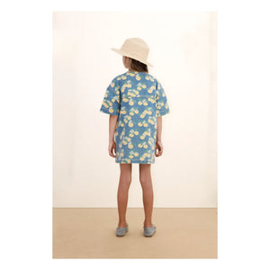Tinycottons - Turuncu Denim Elbise | Mavi