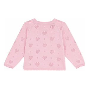 Petit Bateau - Organik Pamuk Ajurlu Kalpler Hırka | Pembe