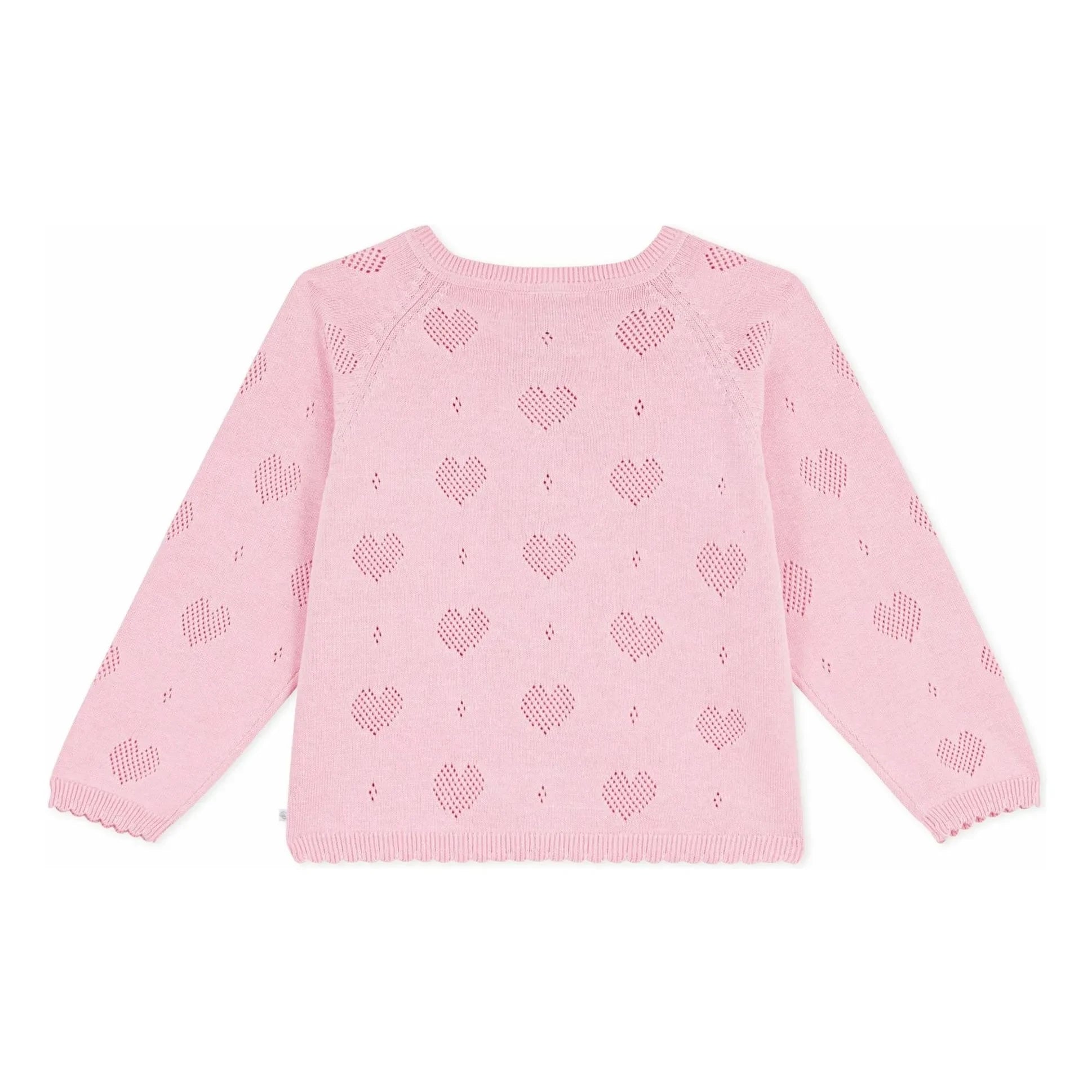 Petit Bateau - Organik Pamuk Ajurlu Kalpler Hırka | Pembe