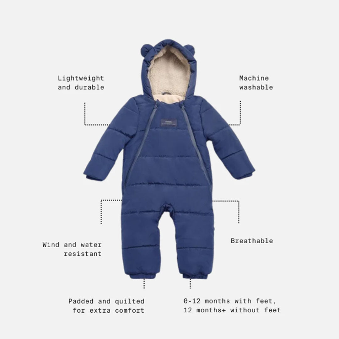 FINNSON Anders Footless Snowsuit - Navy-Snowsuits-Navy-12-18m | Natural Baby Shower