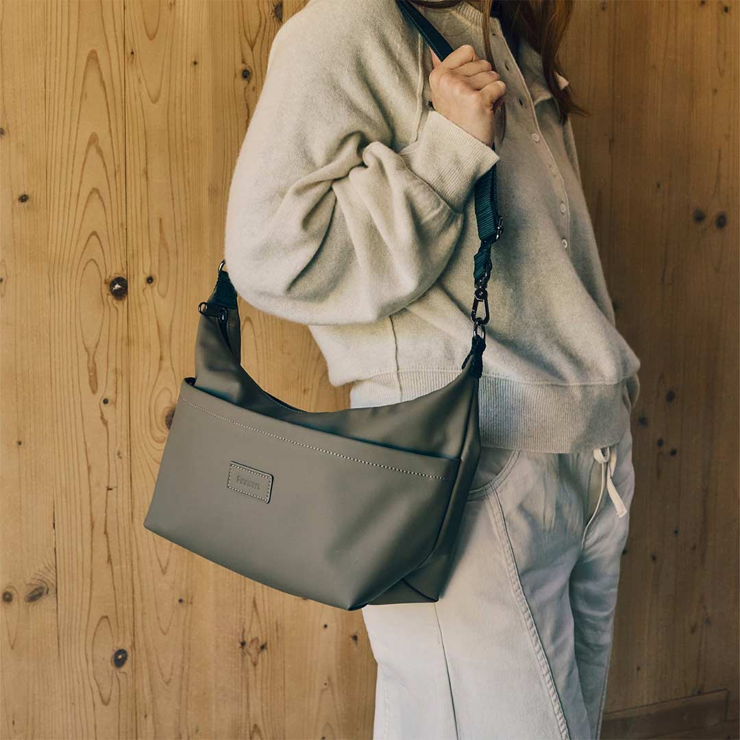 Finnson Fia Eco Oversized Sling Stroller Organiser with Clips - Mocha-Stroller Organisers-Mocha- | Natural Baby Shower