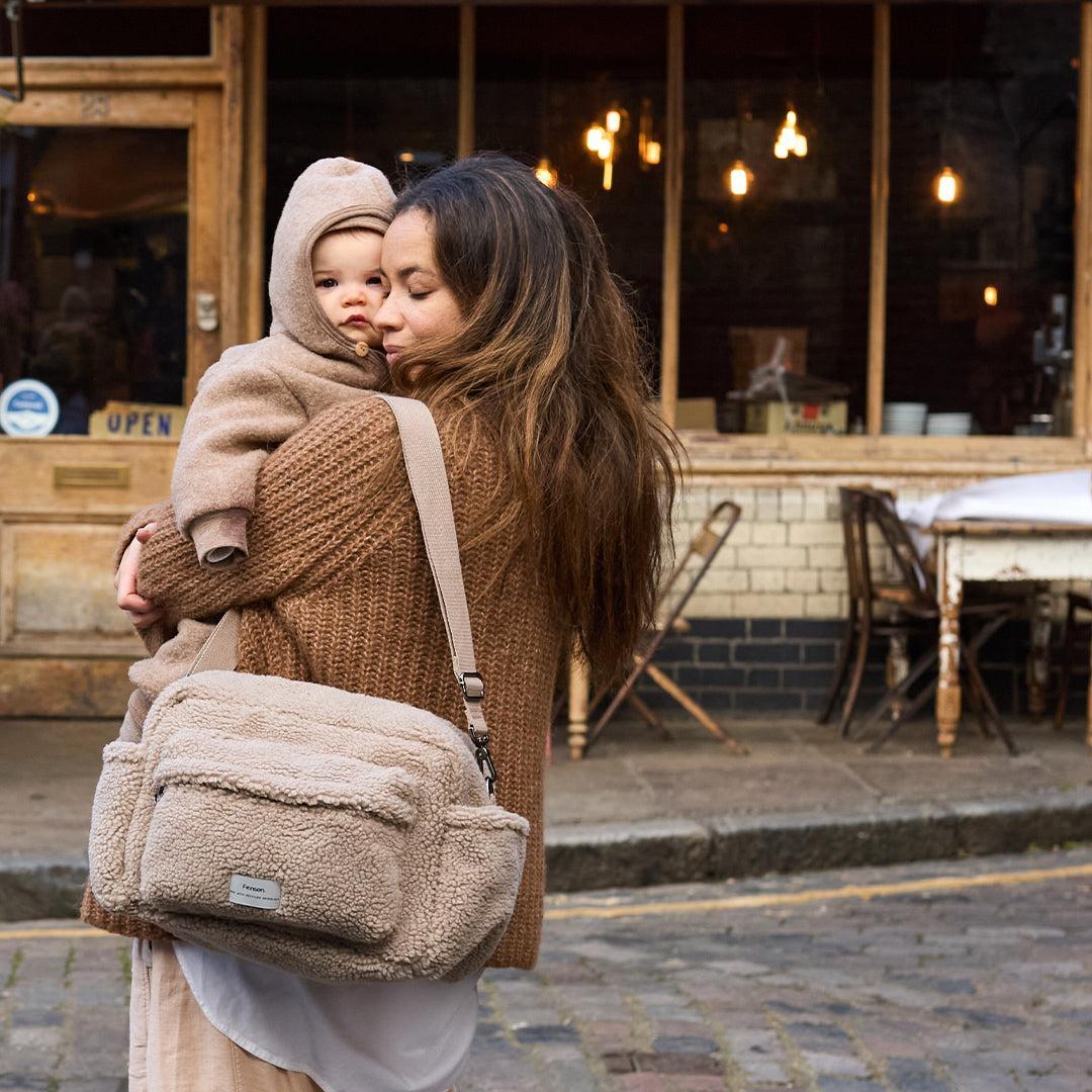 Finnson Freya Eco Stroller Organiser with Stroller Clips - Beige-Stroller Organisers-Beige- | Natural Baby Shower