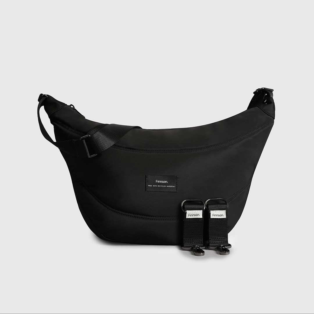 Finnson Osma Eco Sling Changing Bag with Clips - Black-Changing Bags-Black- | Natural Baby Shower