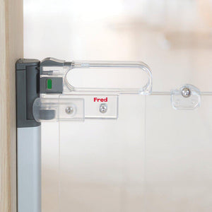 Fred Screw Fit Stairgate - Clear Acrylic Panel/Dark Grey Fittings-Stair Gates-Clear Acrylic Panel/Dark Grey Fittings- | Natural Baby Shower