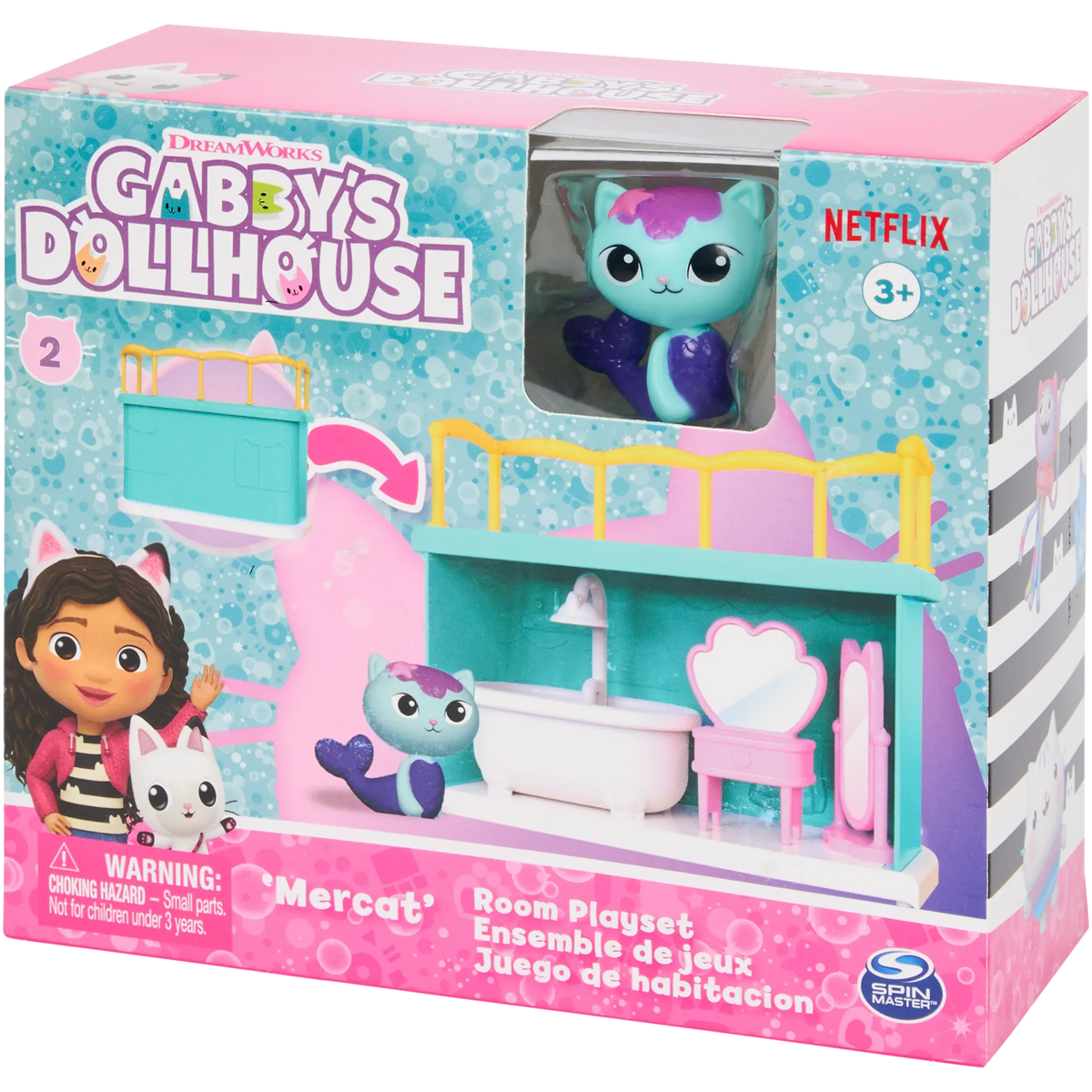 Gabbys Dollhouse - Mercat ile Banyo Macerası Oyuncak Seti