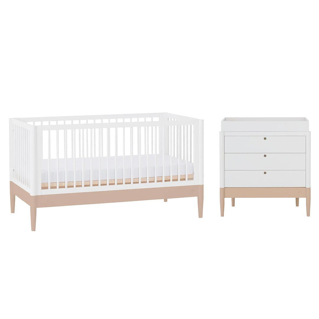 Gaia Baby Eos Cot & Dresser Set-Nursery Sets-Powder Blush/White- | Natural Baby Shower