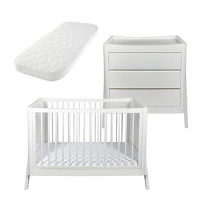Gaia Baby Hera 'Studio Edit" Two Piece Set (Cot & Dresser) - White-Nursery Sets-White-With Mattress | Natural Baby Shower