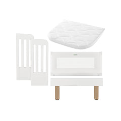 Gaia Baby Serena Bedside Crib Add-On - White-Bedside Cribs-White-Natural Legs | Natural Baby Shower