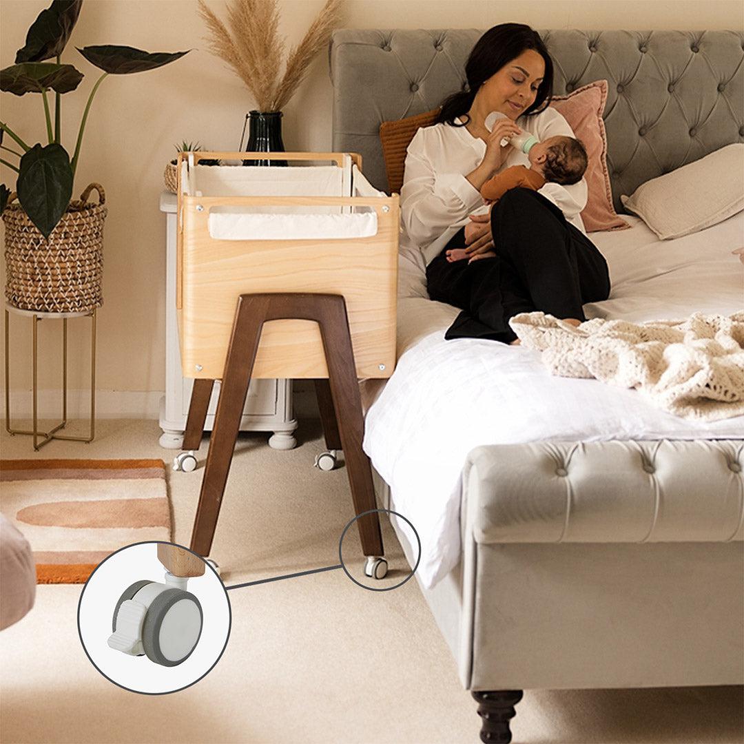 Gaia Hera Bedside Crib² - Scandi White/Natural-Bedside Cribs- | Natural Baby Shower