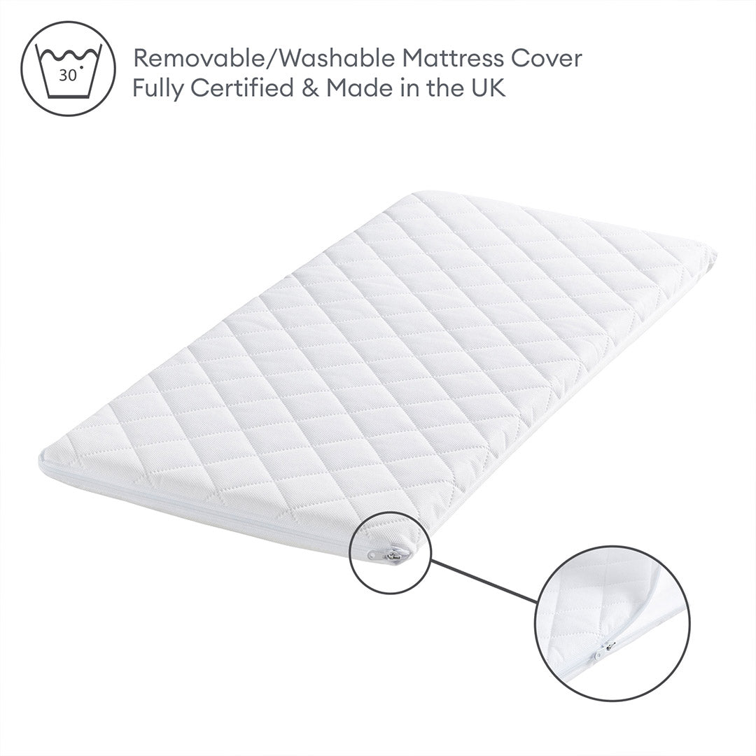 Gaia Hera Bedside Crib² - Scandi White/Natural-Bedside Cribs- | Natural Baby Shower