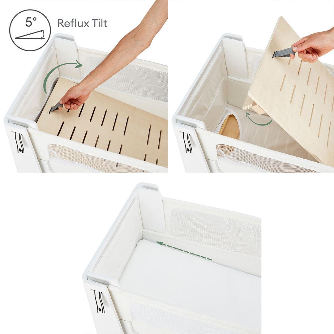 Gaia Hera Bedside Crib² - Scandi White/Natural-Bedside Cribs- | Natural Baby Shower