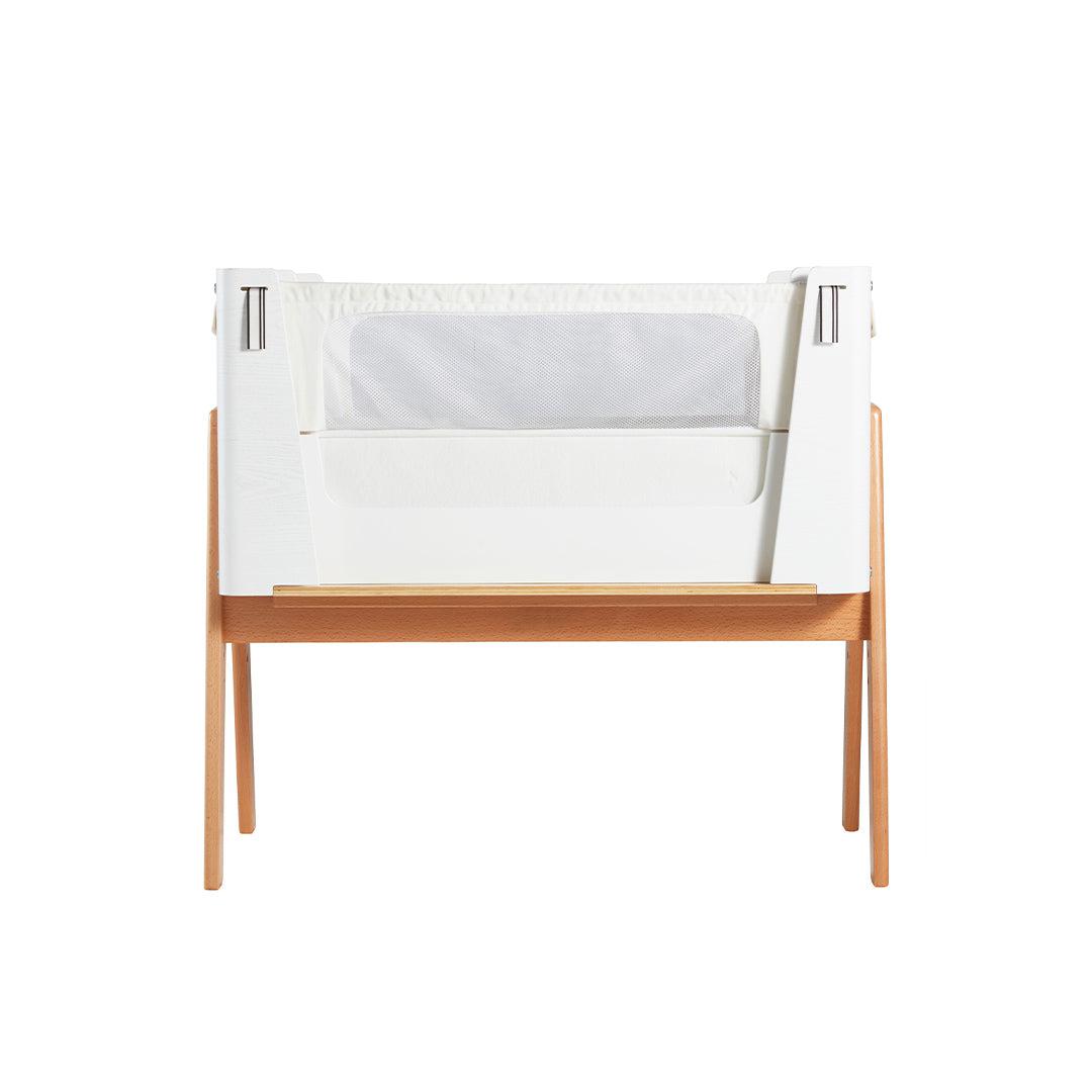 Gaia Baby Hera Cot Bed + Bedside Crib Two Piece Bundle - Scandi-White + Natural-Nursery Sets- | Natural Baby Shower