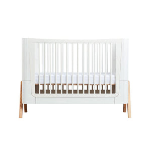 Gaia Baby Hera Cot Bed + Bedside Crib Two Piece Bundle - Scandi-White + Natural-Nursery Sets- | Natural Baby Shower