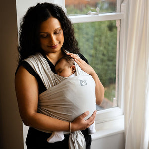 Gaia Stretchy Baby Wrap Carrier - Organic Cotton - Silver Grey-Baby Carriers- | Natural Baby Shower
