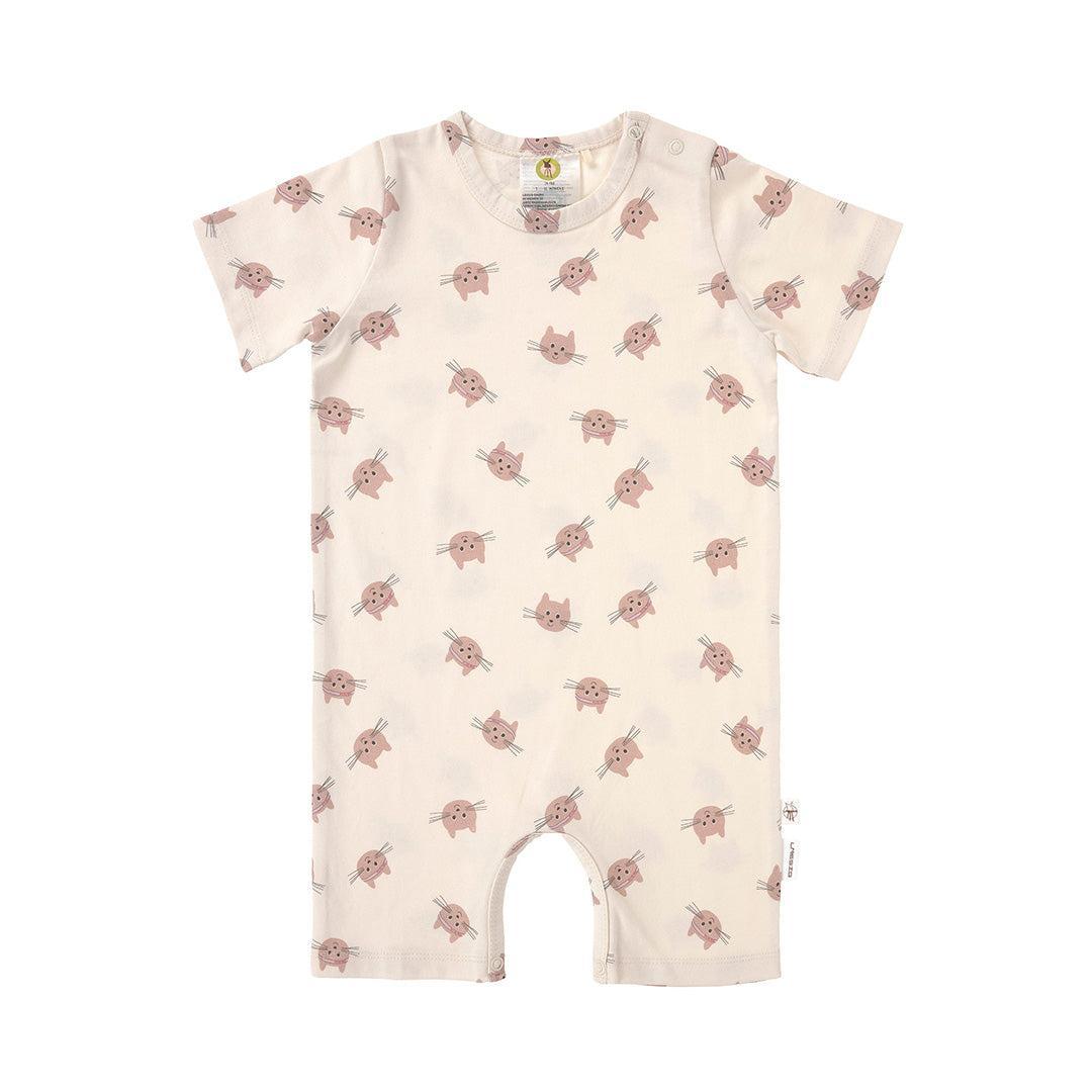 Lassig Playsuit GOTS - Cat Nature - Beige-Bodysuits-Cat Nature - Beige-3-6m | Natural Baby Shower