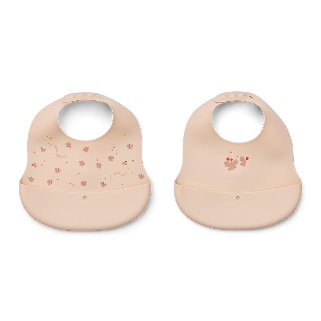 Liewood Ember Printed Bib 2-pack - Mini Butterfly / Apple Blossom-Bibs-Mini Butterfly / Apple Blossom-One Size | Natural Baby Shower