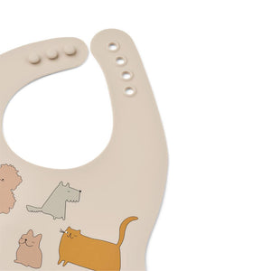 Liewood Ember Printed Bib 2-pack - Cats And Dogs / Sandy-Bibs-Cats And Dogs / Sandy-One size | Natural Baby Shower
