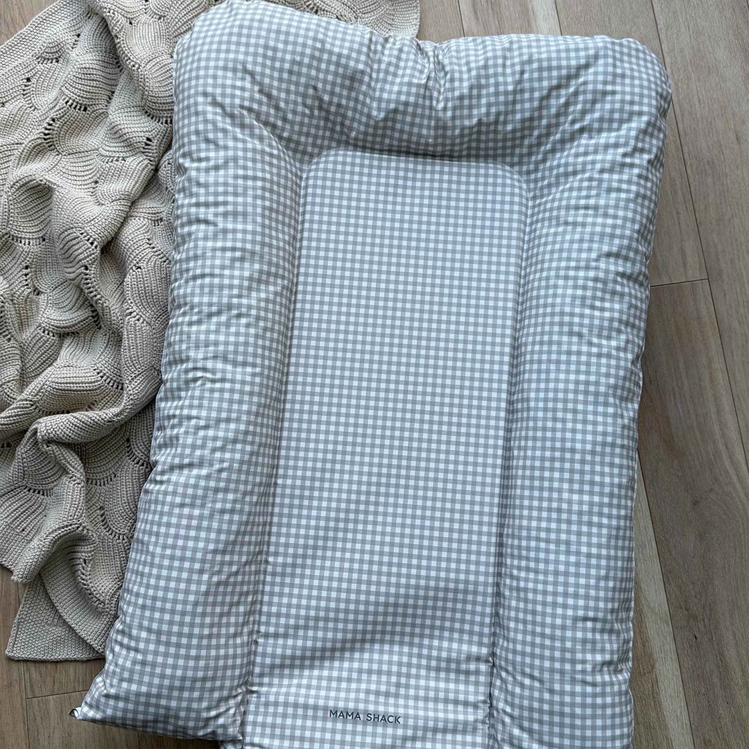 Mama Shack Nest Changing Mat - Greige Gingham-Changing Mats-Greige Gingham-One Size | Natural Baby Shower