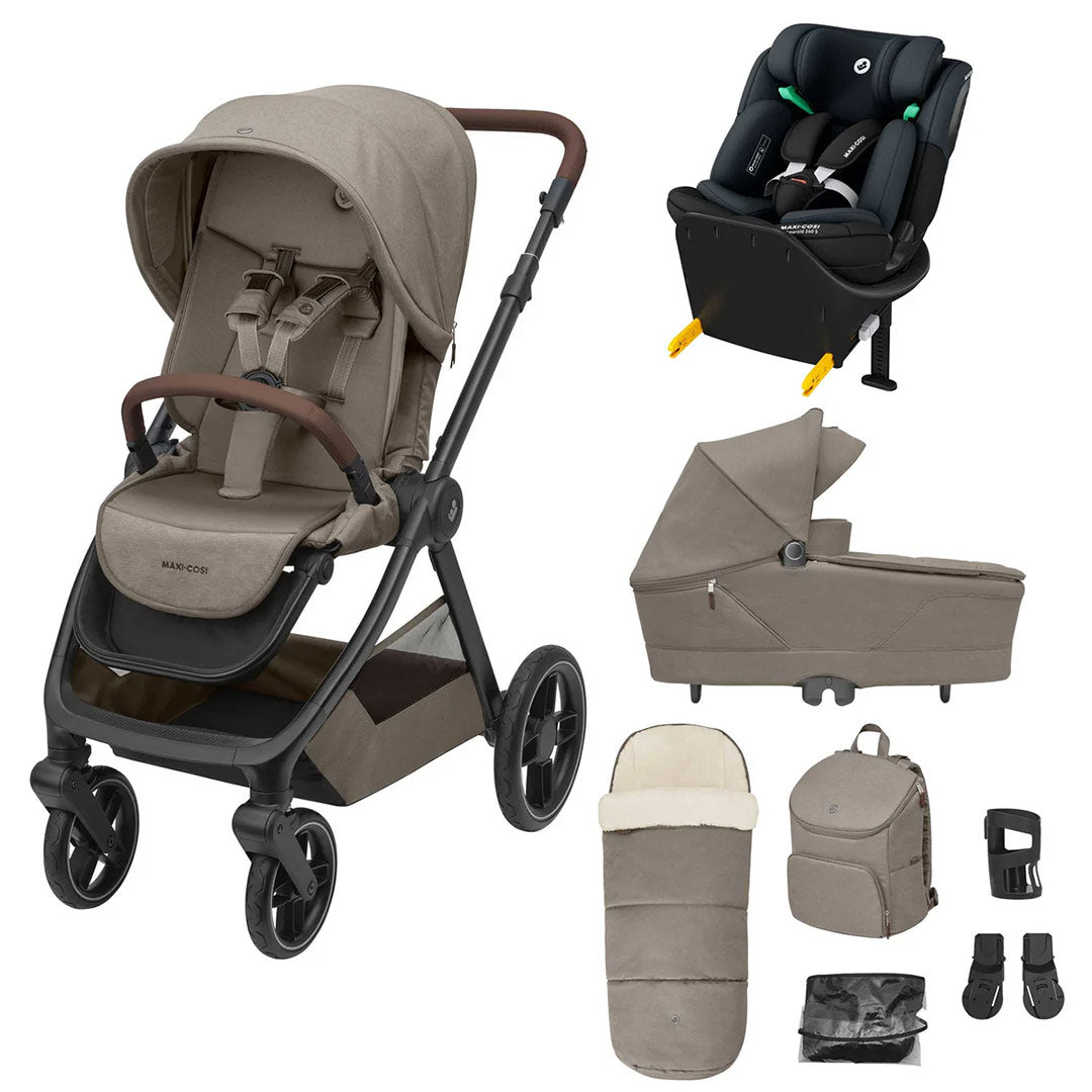 Maxi-Cosi Oxford+ Emerald 360 S Travel System-Travel Systems-Twillic Truffle- | Natural Baby Shower