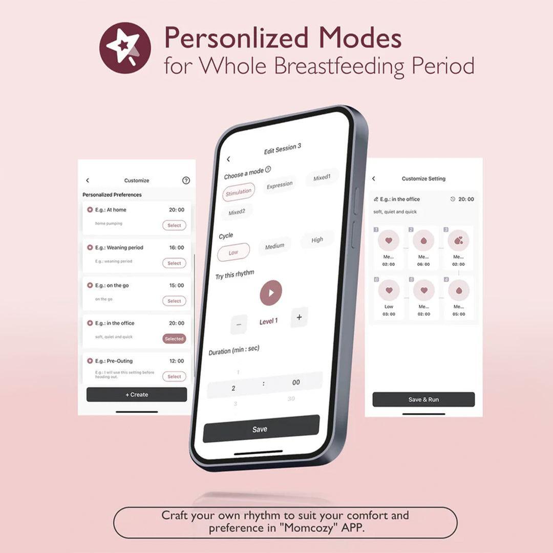 Momcozy M9 Double Breast Pump - Pink / White-Breast Pumps-Pink / White- | Natural Baby Shower