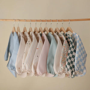 Mushie Long Sleeve Bib - Cream Bees-Bibs-Cream Bees- | Natural Baby Shower