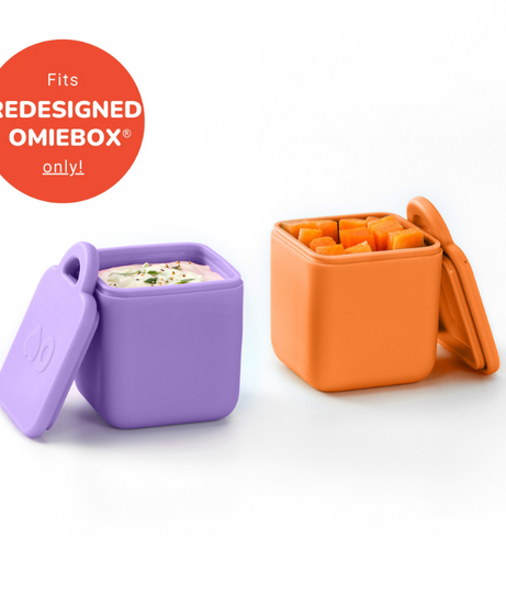 Omiebox - علب تقسيم داخلية لصندوق بينتو 2 قطع بنفسجي/برتقالي