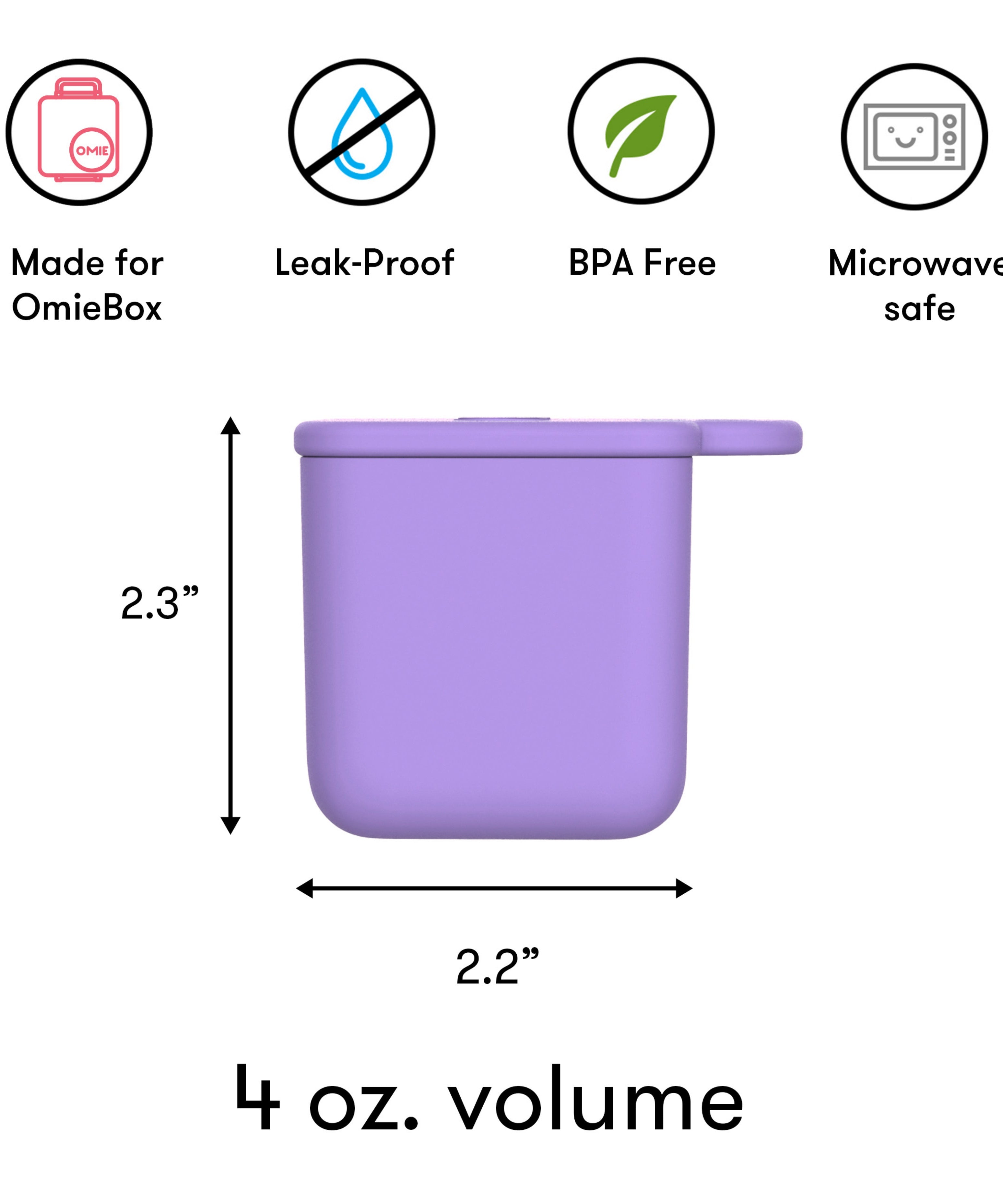 Omiebox - علب تقسيم داخلية لصندوق بينتو 2 قطع بنفسجي/برتقالي