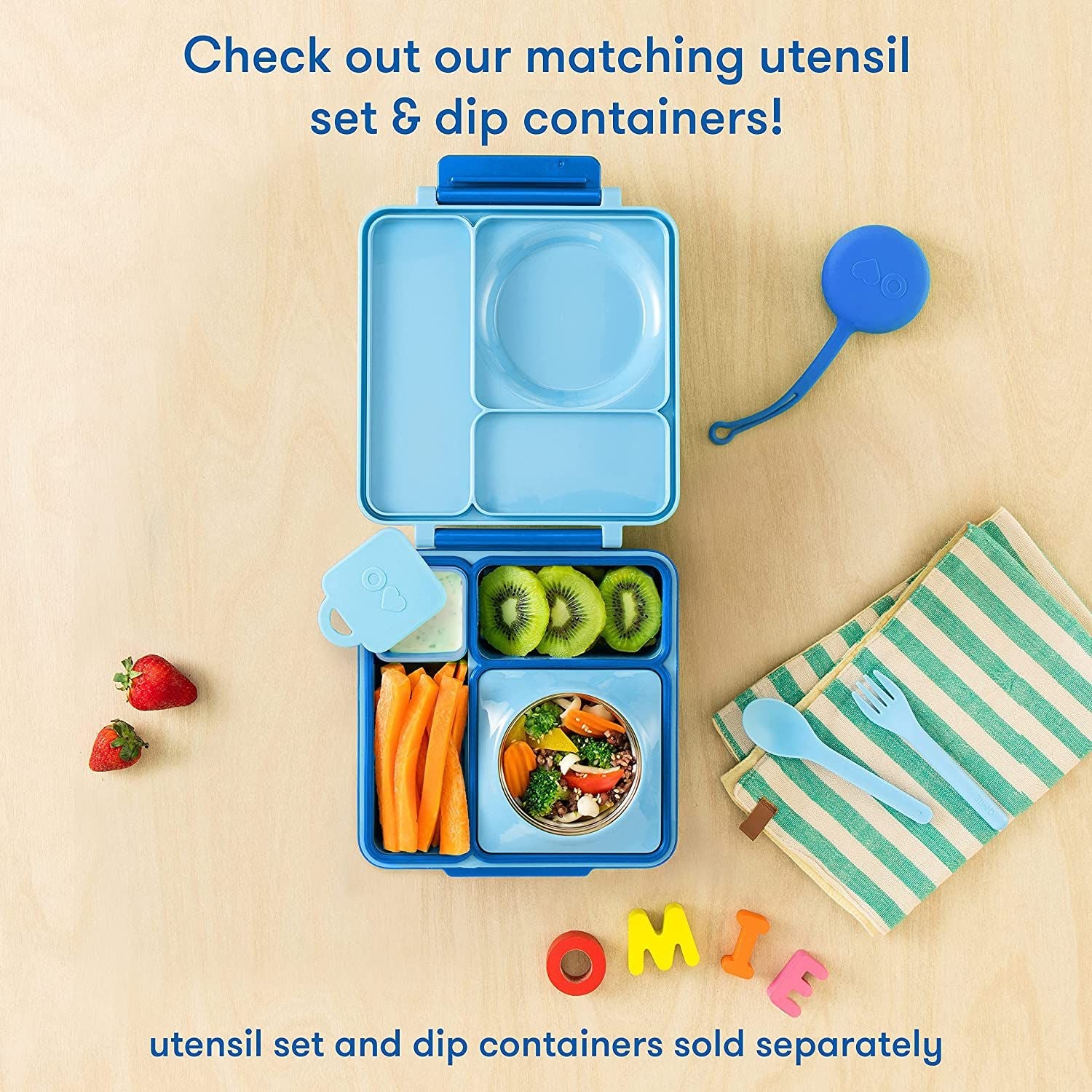 OmieBox - Isı Yalıtımlı Mavi Bento Yemek Kutusu