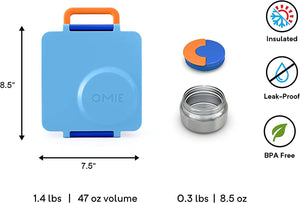 OmieBox - Isı Yalıtımlı Mavi Bento Yemek Kutusu