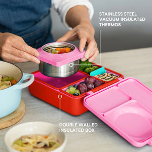 OmieBox - Isı Yalıtımlı Pembe Bento Yemek Kutusu