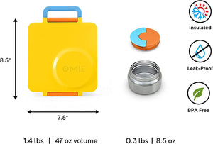 OmieBox Isı Yalıtımlı Sarı Bento Yemek Kutusu
