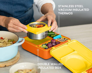 OmieBox Isı Yalıtımlı Sarı Bento Yemek Kutusu
