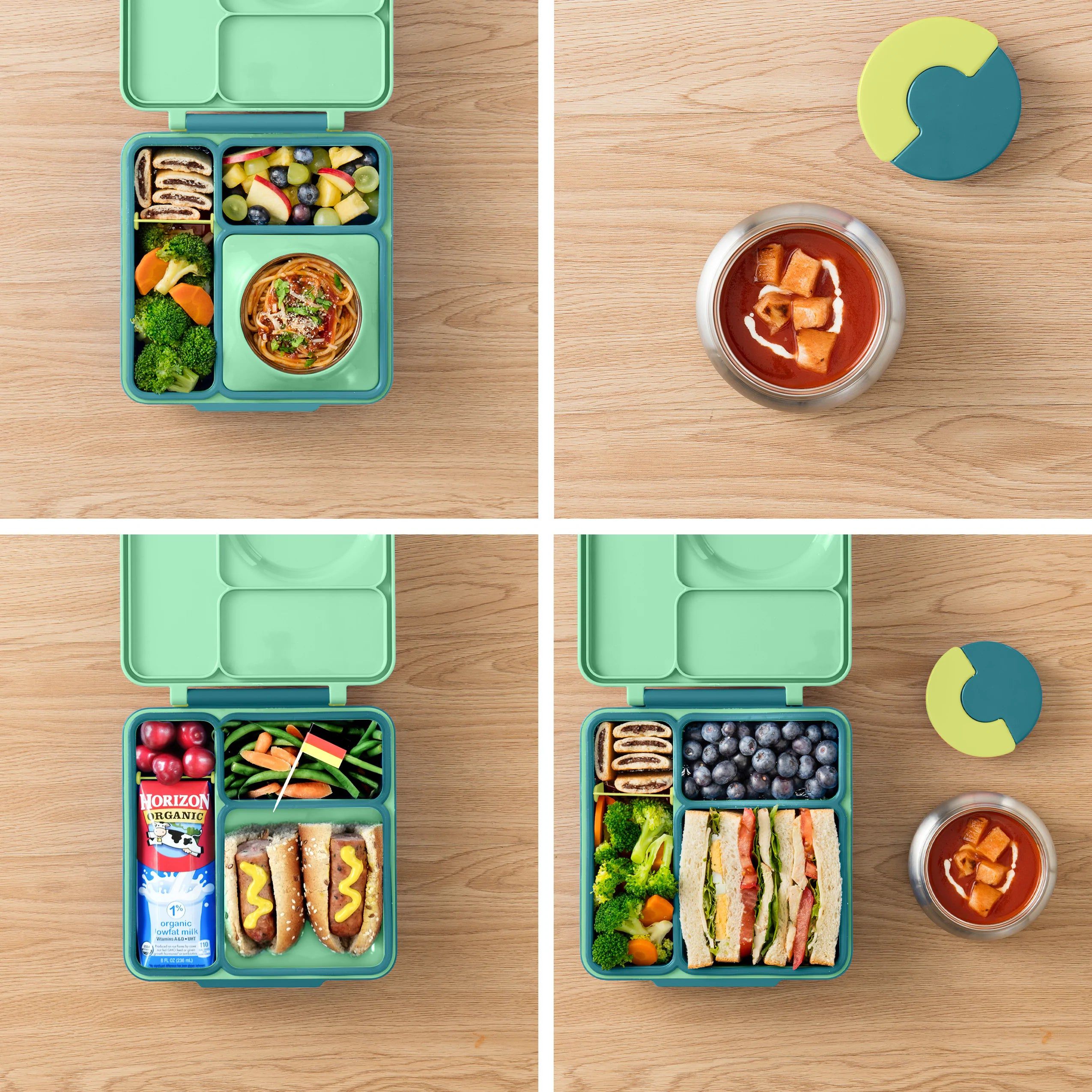 OmieBox - Isı Yalıtımlı Yeşil Bento Yemek Kutusu