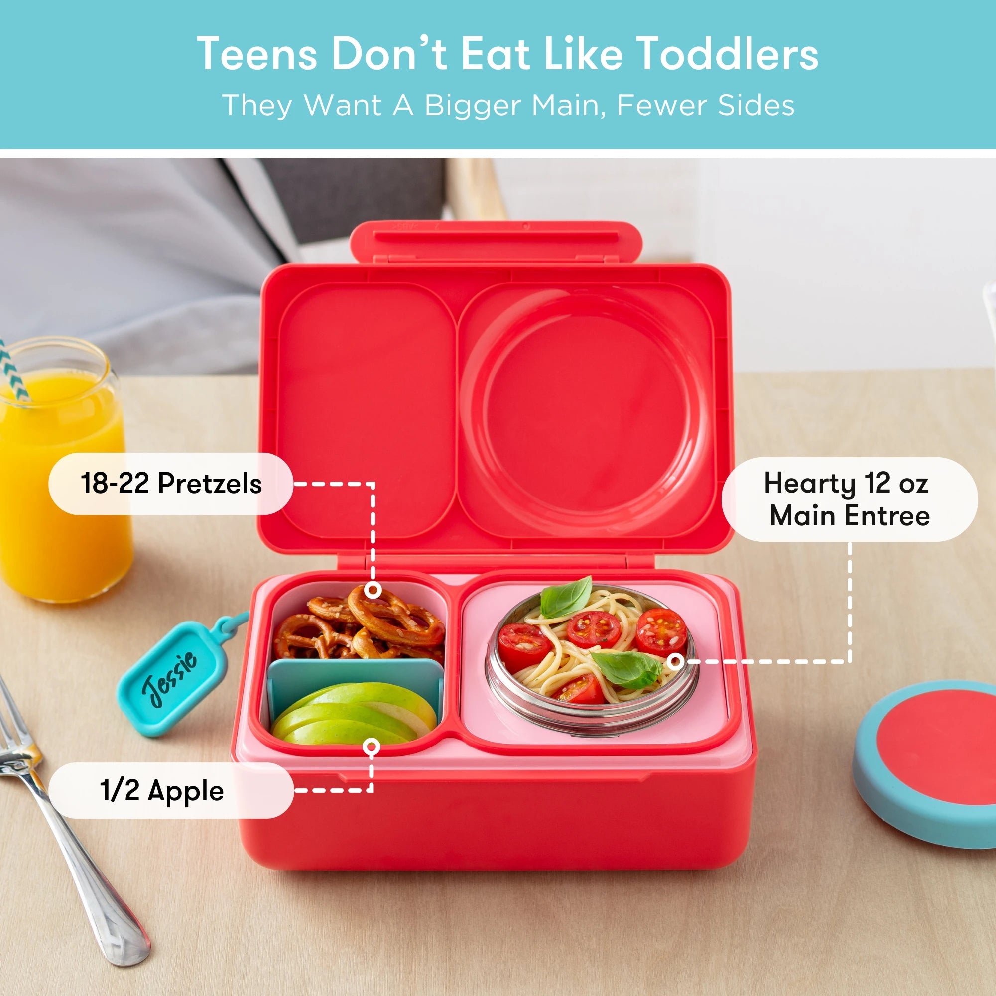 Omiebox - UP عازل حراري الجيل الثاني صندوق طعام بينتو وردي كرز