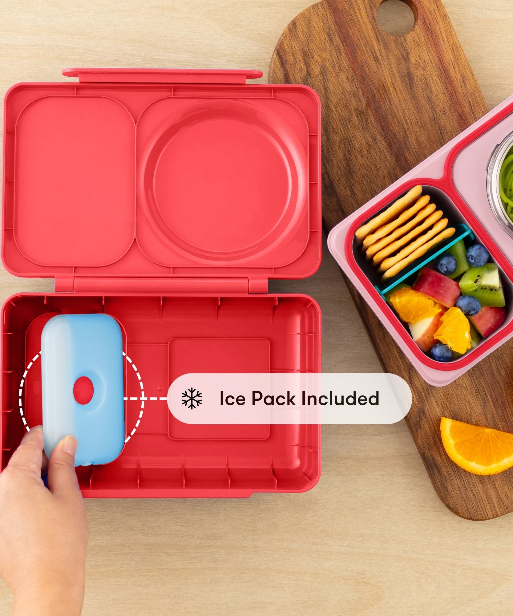 Omiebox - UP عازل حراري الجيل الثاني صندوق طعام بينتو وردي كرز