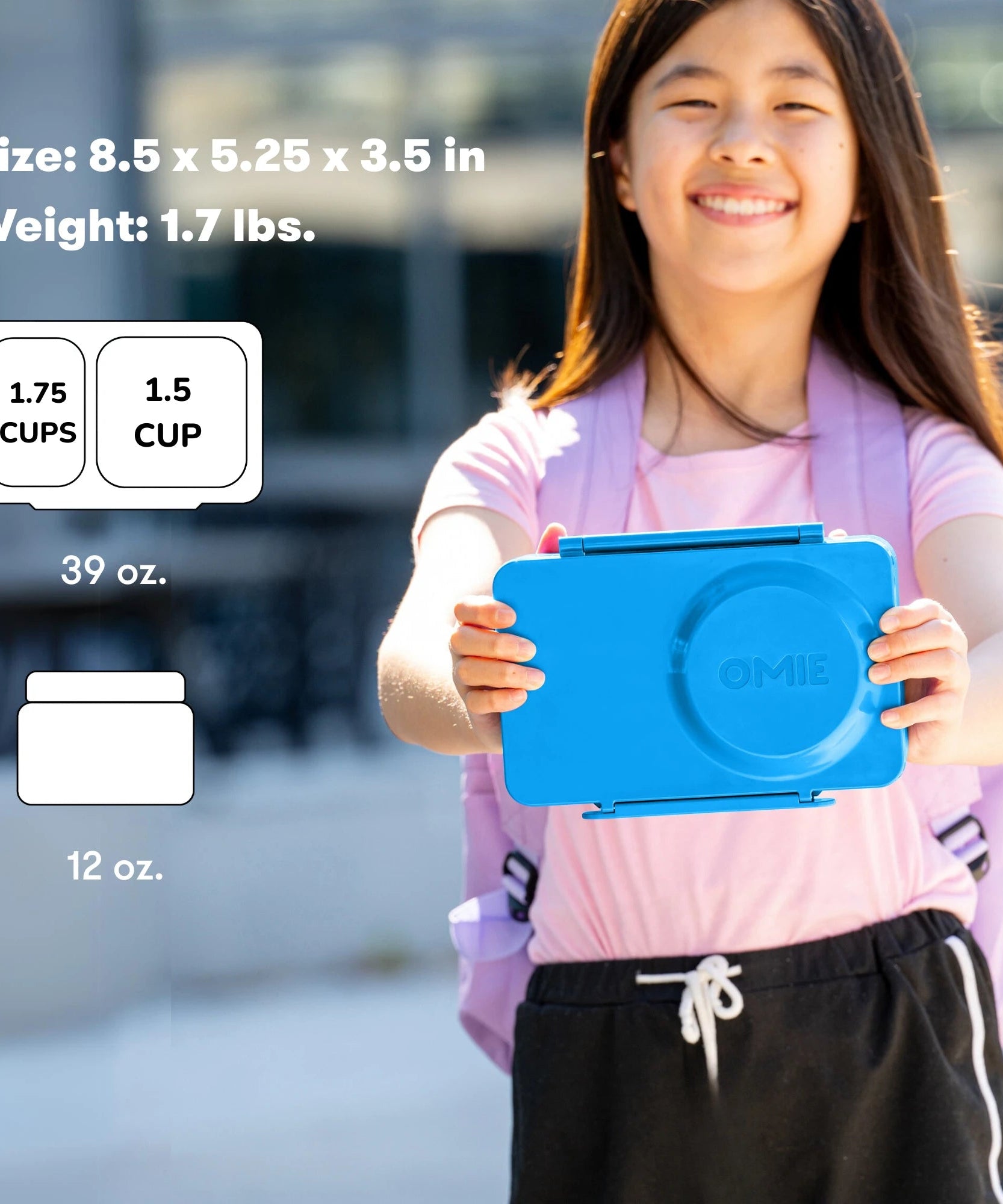 Omiebox - UP عازل حراري الجيل الثاني صندوق طعام بينتو أزرق كوزميكي