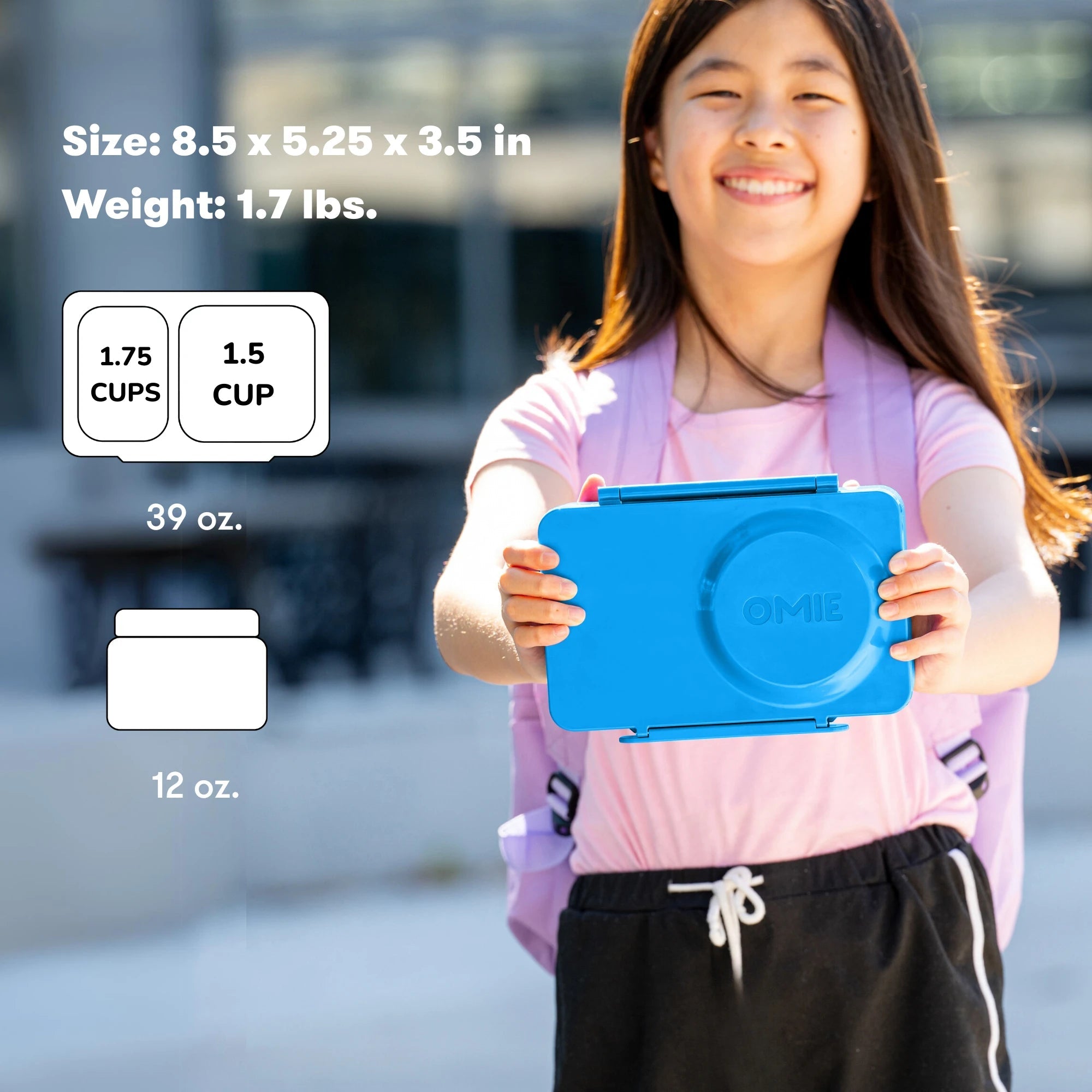 Omiebox - UP عازل حراري الجيل الثاني صندوق طعام بينتو أزرق كوزميكي