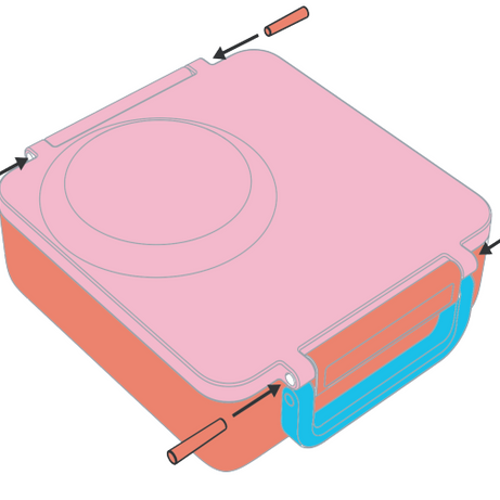 Omiebox - قطعة غيار: مشبك ومسمار مفصلة بلون أخضر التفاح 1 قطعة