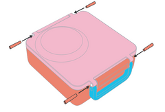 Omiebox - قطعة غيار: مزلاج ومسمار مفصلة بلون أخضر تفاحي 1 قطعة