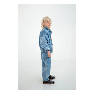 Repose AMS - Organik Pamuk Denim Rüzgarlık | Yıkanmış mavi