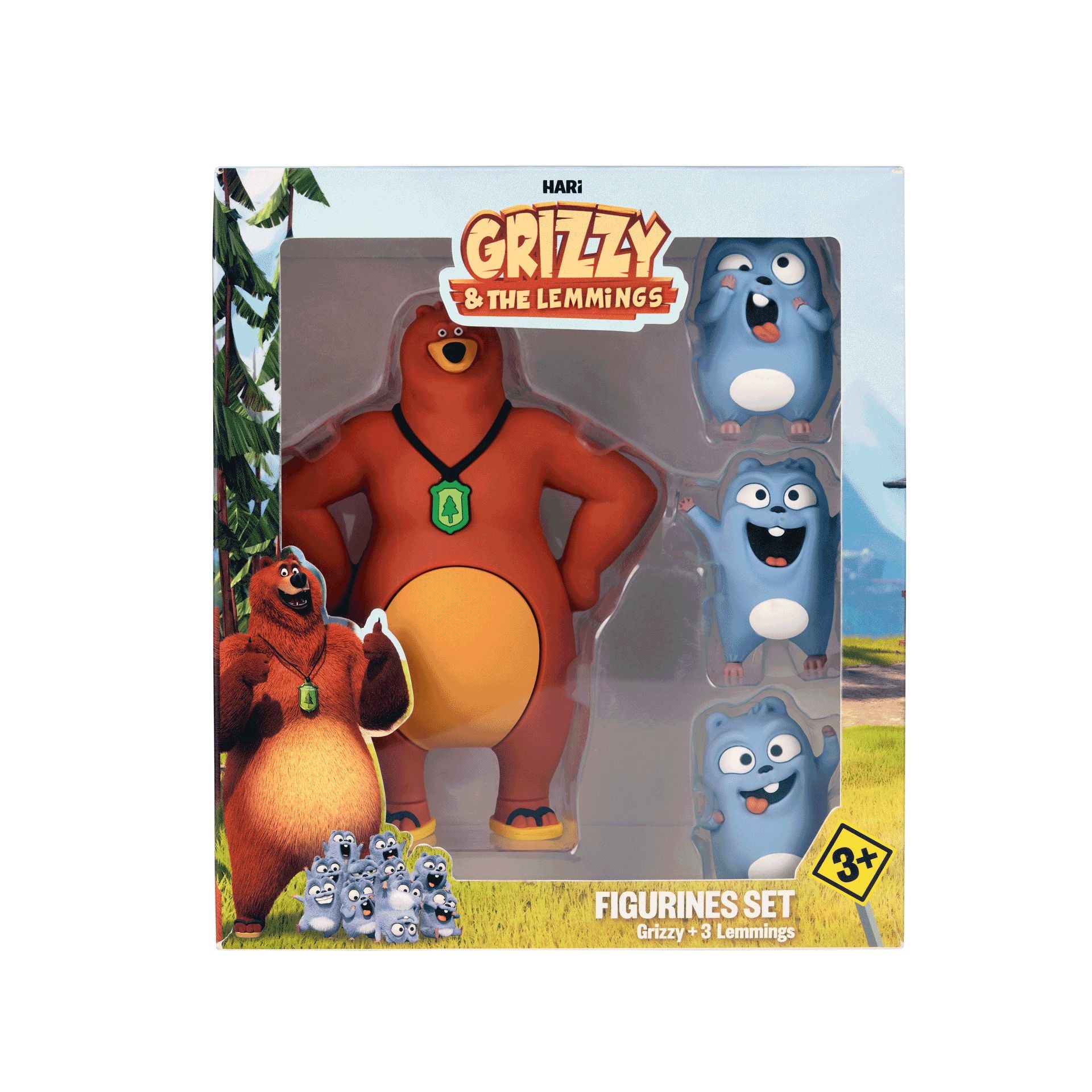Grizzy ve Lemmingler - 4lü Figür Oyuncak Seti-Dinossi