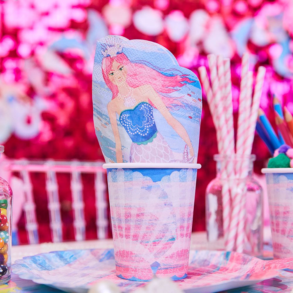 Party Pieces - Deniz Kızı 8li Parti Karton Bardakları