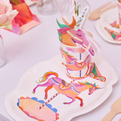 Party Pieces - Unicorn 8'li Parti Karton Tabağı