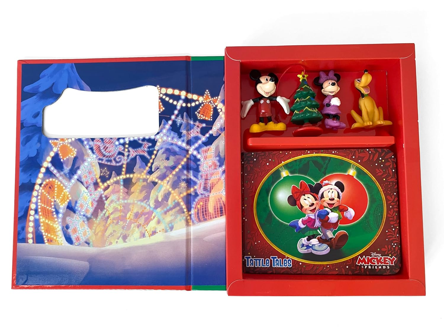 Phidal - Mickey ve Arkadaşları Noel Eğlencesi Figür Oyuncaklı İngilizce Aktivite ve Hikaye Kitabı