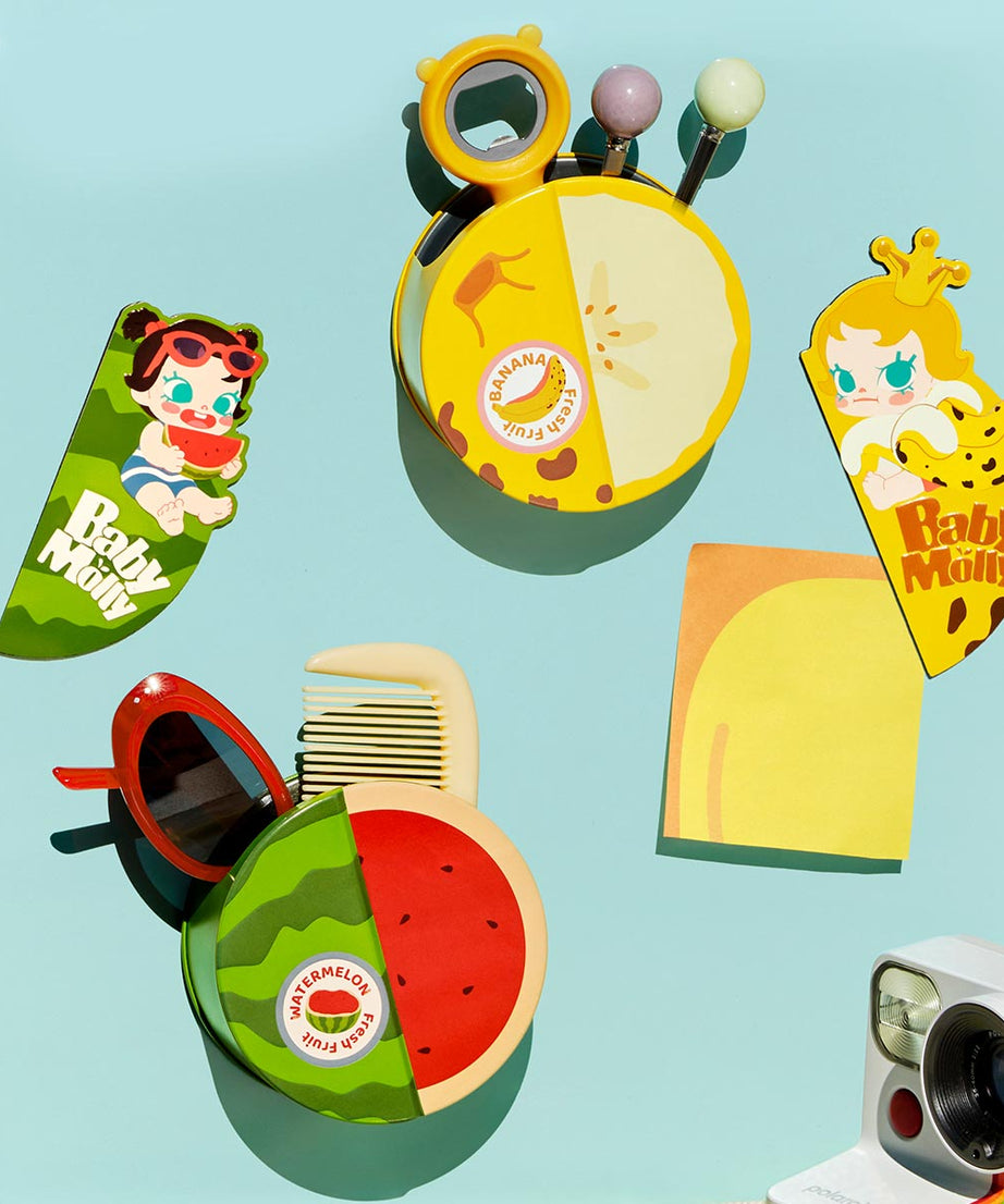 بوب مارت - مجموعة صندوق تخزين مغناطيسي مغلق أصلي من سلسلة نكهات بيبي مولي بالفواكه