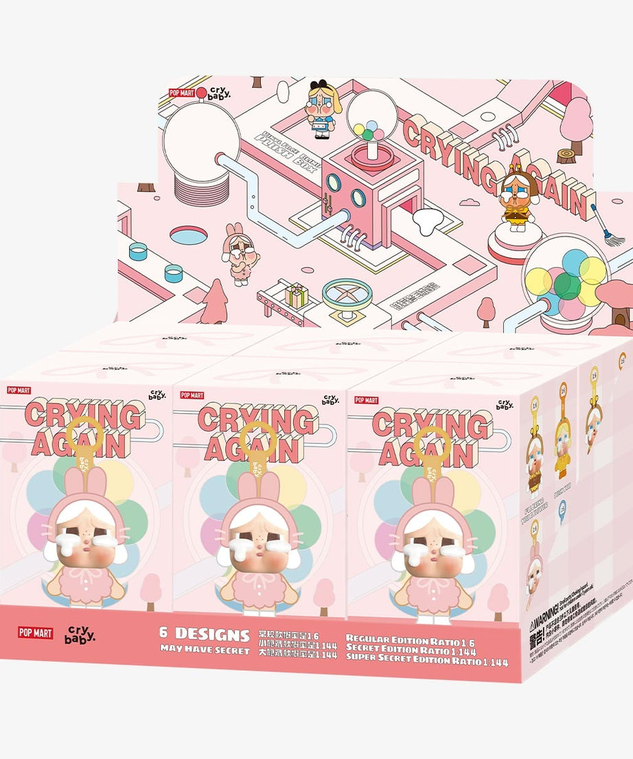 بوب مارت - دمية فينيل محشوة أصلية من سلسلة Crybaby Crying Again، حزمة مفاجئة عمياء