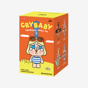 Pop Mart - سلسلة Crybaby Vacation Mode On الأصلية، دمية فينيل محشوة مفاجأة في عبوة عمياء