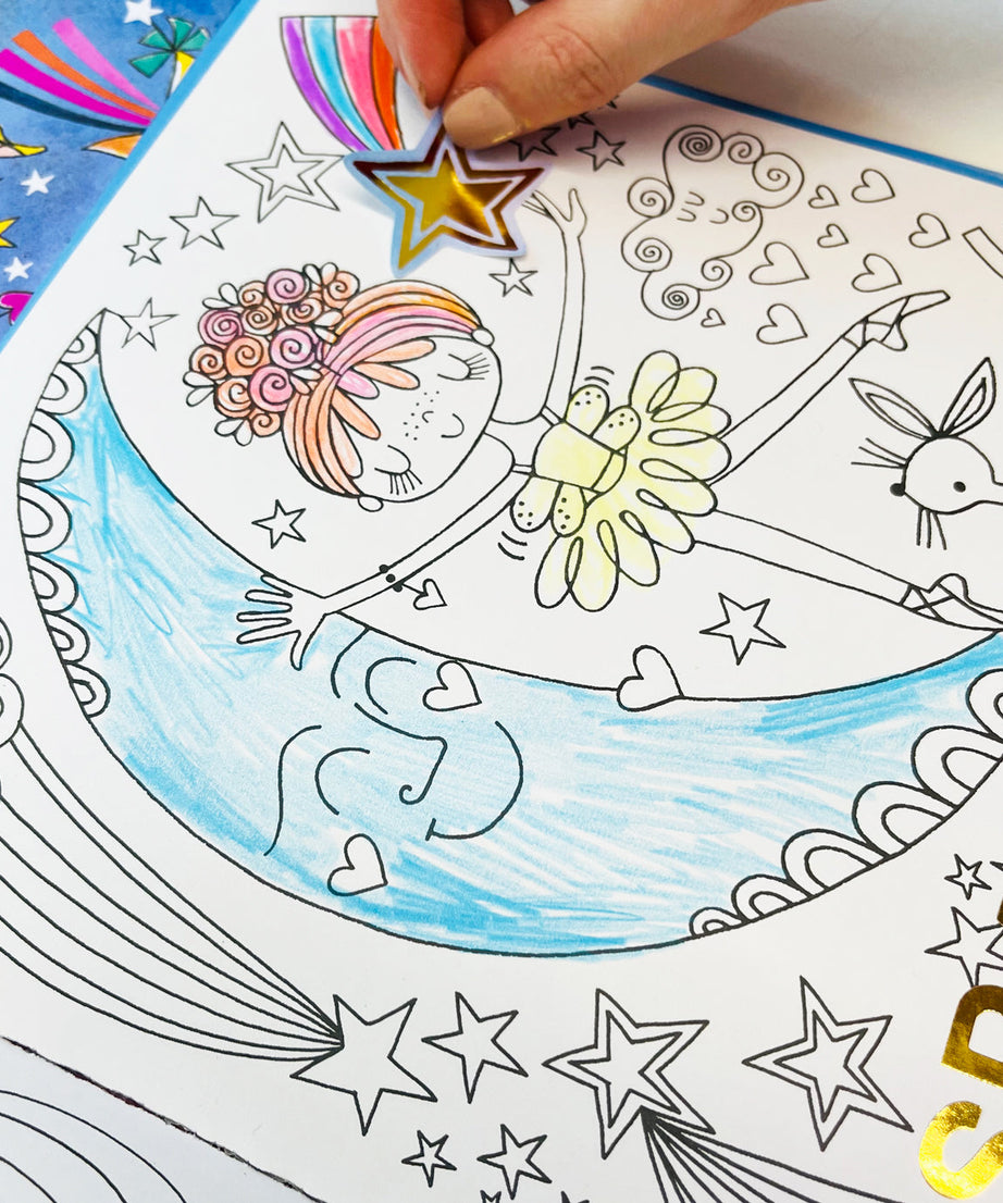 Rachel Ellen - كتاب تلوين ونشاط مشهد ملصقات Moondance