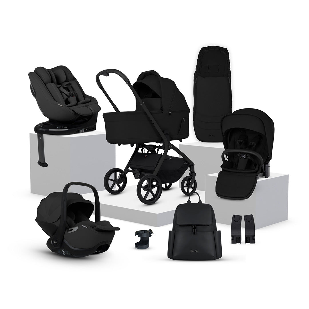 Silver Cross Breez Ultimate 360 Family Bundle-Travel Systems-Onyx- | Natural Baby Shower