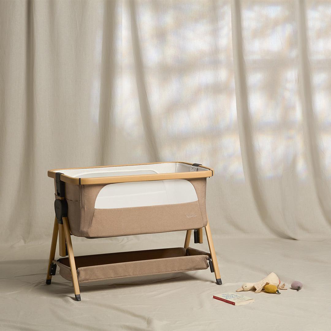 Silver Cross Lunar Bedside Crib - Oatmeal-Bedside Cribs-Oatmeal- | Natural Baby Shower